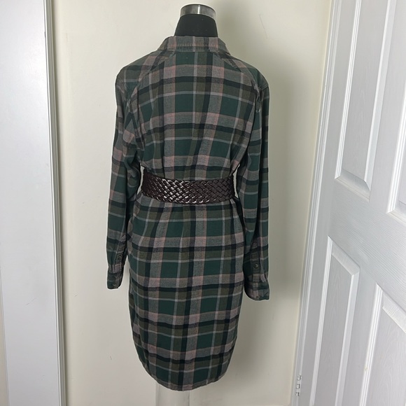 Aritzia Wilfred Flannel Plaid Shirt Dress Size Large - Picture 12 of 13